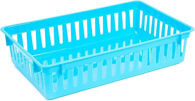 Bright Creations 8-Pack Plastic Bins - 10.25 x 6.5 x 2.3 In, Multicolor Classroom Bins - Storage Baskets for Organizing Shelves, Arts & Crafts, Toys