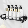 JOTPE Suction Cup Shower Shelf, Removable Shower Caddy Suction Cup with Large Capacity, Storage Suction Powerful Max Hold 22lbs, No Drilling Shelves for Bathroom Storage & Home Decor, Black