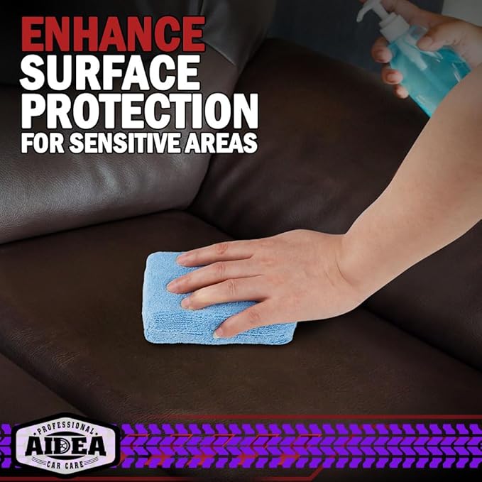 AIDEA Microfiber Applicator Pad-8Pack, Car Wash Sponge, Premium Microfiber Sponge and Cleaning Pads, Perfect for Effortless Wax, Sealant, and Conditioner Application, Car Detailing Supplies, Blue