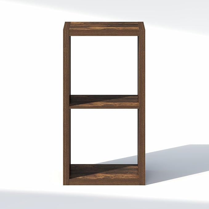 Furinno Cubic Closet Organizers and Storage, 2-Cube Closet Organizer, Open Shelf Closet Storage, Extra Thick Frame for Wardrobe, Bedroom, Living Room, Amber Pine