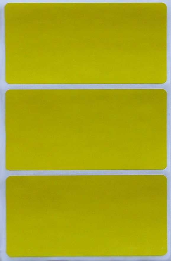Royal Green Rectangular Stickers Color-Coding Labels for Organizing, Moving, and Storage Boxes 4" x 2" Stickers to Write On Name Tags, 150-Pack (Yellow)