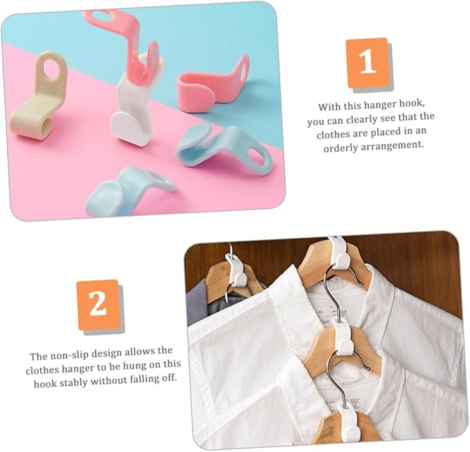 20pcs Multi-Function Clothes Hanger Connecting Hooks Non-Slip Linkage Hooks for Closet Organization Sturdy Design for Heavy Garments Space Saving Hanger Connectors