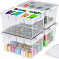 HOMETUK 160Qt Plastic Storage Bins with Lids, Clear Latching Organizers Boxes with Removable Trays, Large Portable Storage Containers, for Holiday Ornaments, Home Organization, 4Pack