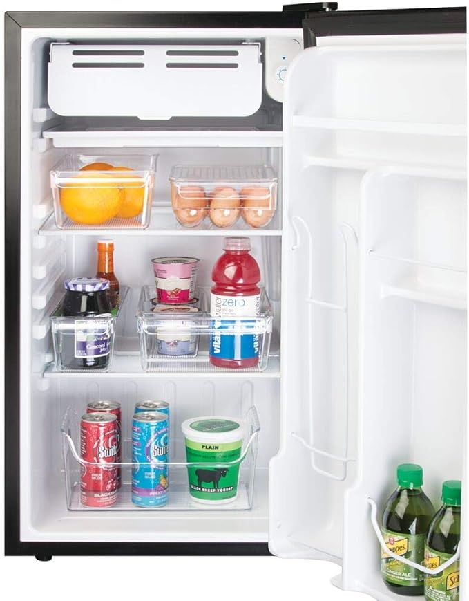 iDesign Linus Plastic Fridge and Freezer Storage Organizer Bin with Handle, Clear Container for Food, Drinks, Produce Organization, BPA-Free , 11.5" x 6" x 3.5", Clear