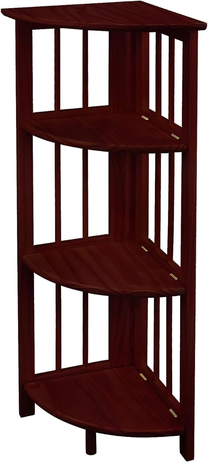 Casual Home Mission 4-Shelf Corner Folding Bookcase, Truffle Brown