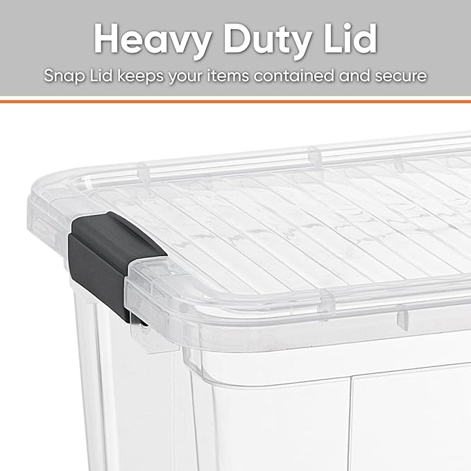 Superio Storage Bins with Lids- 3 Pack, 6.6 Qt Clear Boxes for Organizing, Stackable Plastic Containers- BPA Free, Non-Toxic, Odor Free, Organizer for Home, Office, Dorm