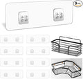 9 Pack Shower Caddy Adhesive Replacement Stickers,Strong Hooks for Caddy, Clear Waterproof Adhesive Strips, No Drilling for Kitchen Racks and Bathroom Storage Shelves
