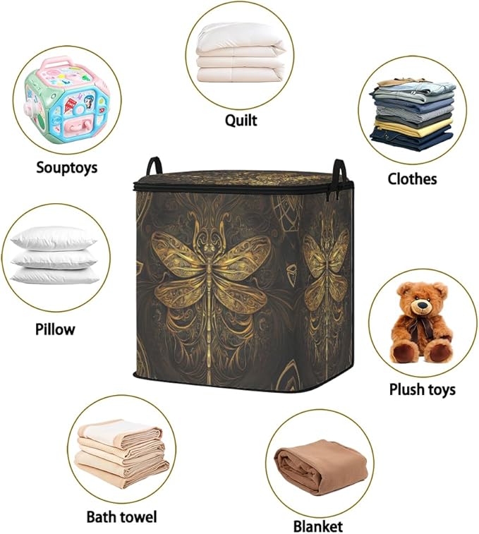 2pcs closet organizers and storage under bed,clothing blanket sweater sheet bedding comforter duvet quilt pillow toy storage bags with lids,dorm room essentials for containers 95L