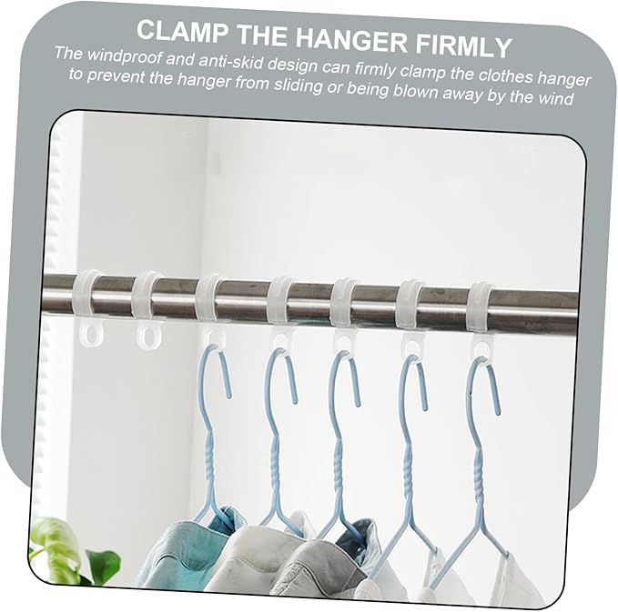 100pcs Buckle Household Windproof Hooks Wall Hangers for Clothes Hanging Hooks Clothes Hanger Connector s s Space Saving Clip Plastic White Stainless Steel