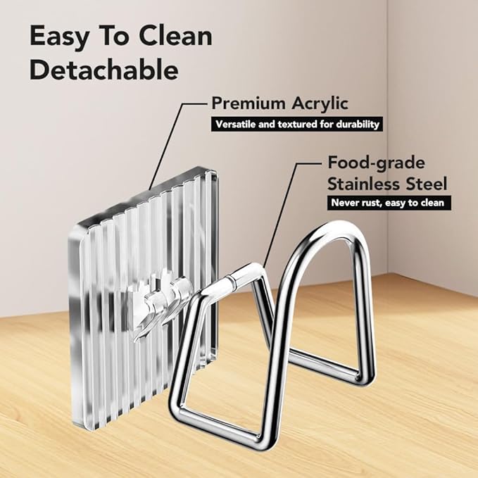 ESINAM 2Pcs Sponge Holder, Strong Adhesive Clear Acrylic Kitchen Sink Sponge Caddy for Kitchen Organization, Multifunctional Inside Sink Sponge Holder