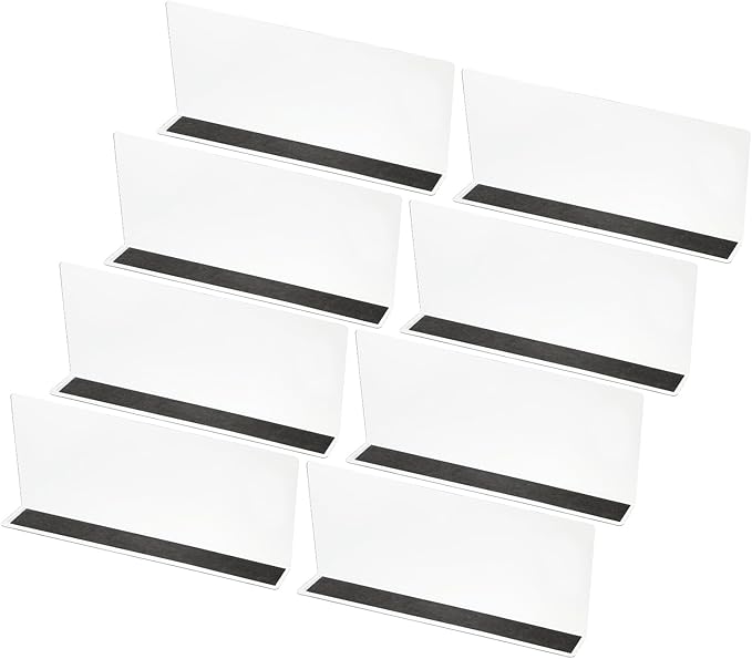PATIKIL 8 Pack Shelf Dividers for Closet Organization, 11.1x1.6x4.8 Acrylic Magnetic Closets Separator Kitchen Cabinet Shelves Under Bed Blocker for Bedroom Kitchen Office, Clear