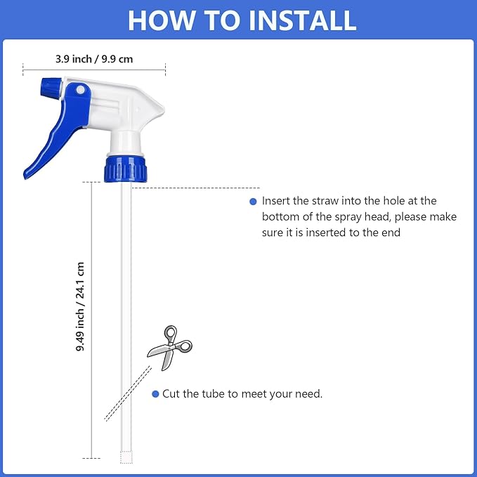 Plastic Spray Bottle (4 Pack, 16 Oz, All-Purpose) Heavy Duty Spraying Bottles Leak Proof Mist Empty Water Bottle for Cleaning Solution Planting Pet with Adjustable Nozzle and Measurements
