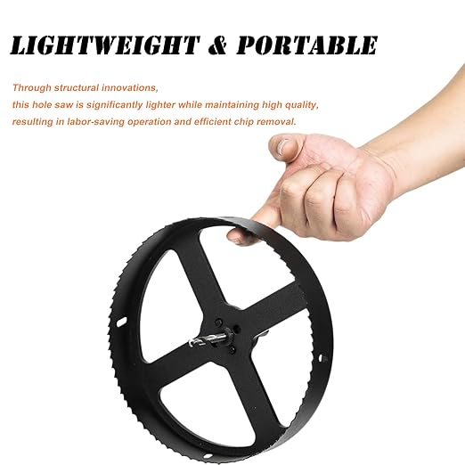 8-1/8 Hole Saw for Recessed Lights, 8.1 Inch Hole Cutter with Dust Bowl Catcher for Led Recessed Lighting 8 Inch and Wood Metal Drywall, Bi-Metal Construction, Black