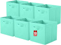 ShellKingdom Storage Bins, Foldable Fabric Storage Cubes And Cloth Organizer Drawer For Closet And Toys, 13 X 13 X 13 INCH, 6 Pack (Mint Green)