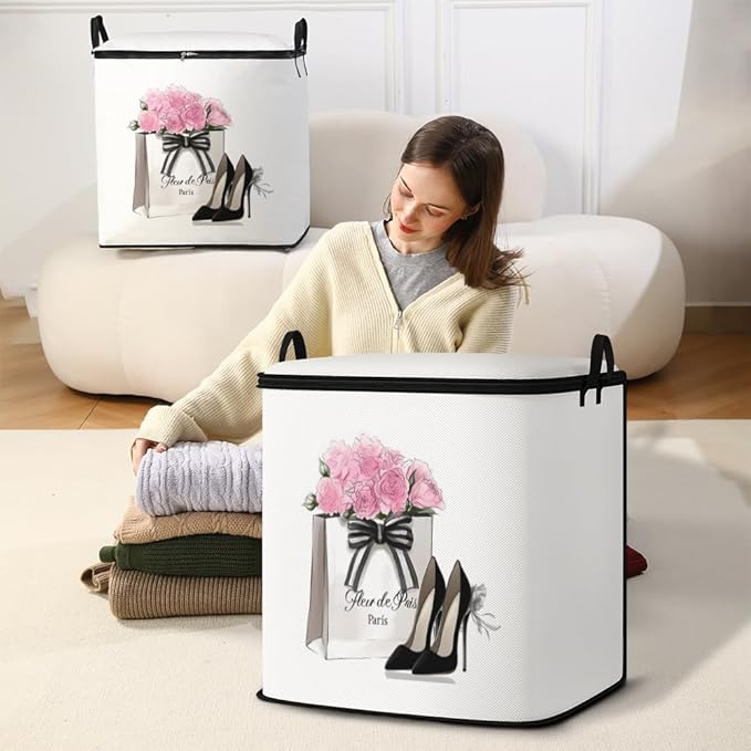 2pcs closet organizers and storage under bed,clothing blanket sweater sheet bedding comforter duvet quilt pillow toy storage bags with lids,dorm room essentials for containers 95L