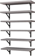 YGEOMER 16.5 Inch Floating Shelves for Wall, Farmhouse Wall Shelves for Bedroom, Bathroom Storage, Living Room and Kitchen Decor (Set of 6 Grey)