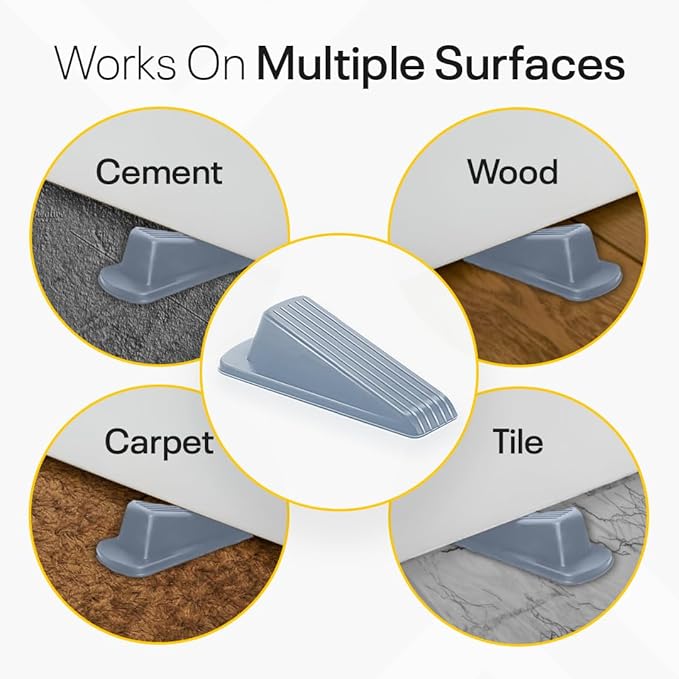 Door Stoppers for Bottom of Door – Rubber Door Stopper Wedge – Pack of 4 – Door Stop – Door Stoppers – Doorstop – Door Wedge – Doorstops for Inside Door – Ideal for Homes, Schools, Offices, Workshops