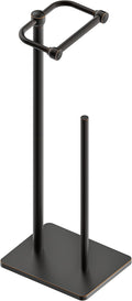 RUACQ Toilet Paper Holder Stand, Bathroom Toilet Paper roll Holder Free Standing with Storage for 4 Rolls, Post Pivoting Design, Stable Weighted Base, SUS304 Stainless Steel (Oil Rubbed Bronze)
