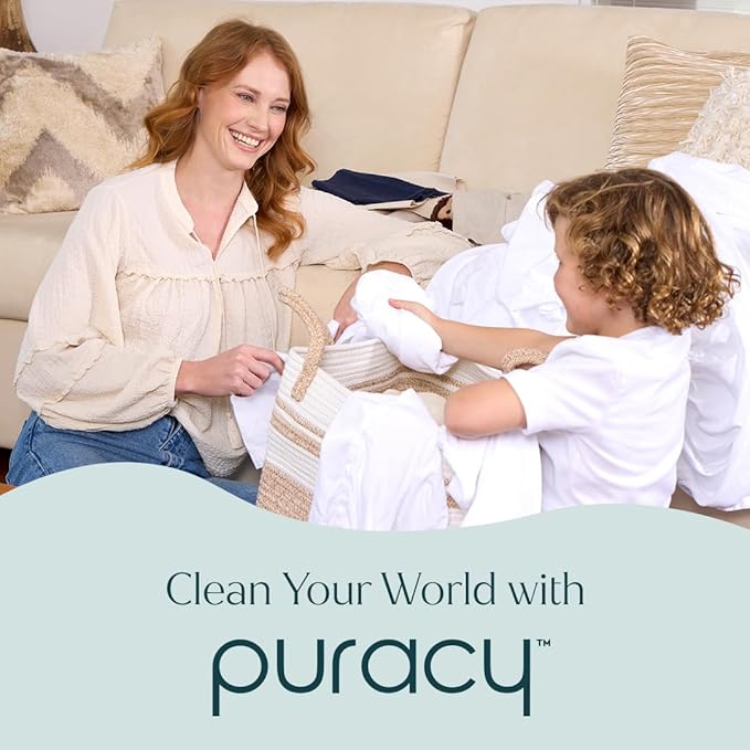 Puracy Laundry Detergent Refill - Enzyme-Powered Liquid Laundry Detergent Concentrate, Natural Laundry Detergent Seen on TikTok, Non-Toxic (Fresh Linen, 48 fl oz, 192 Loads)