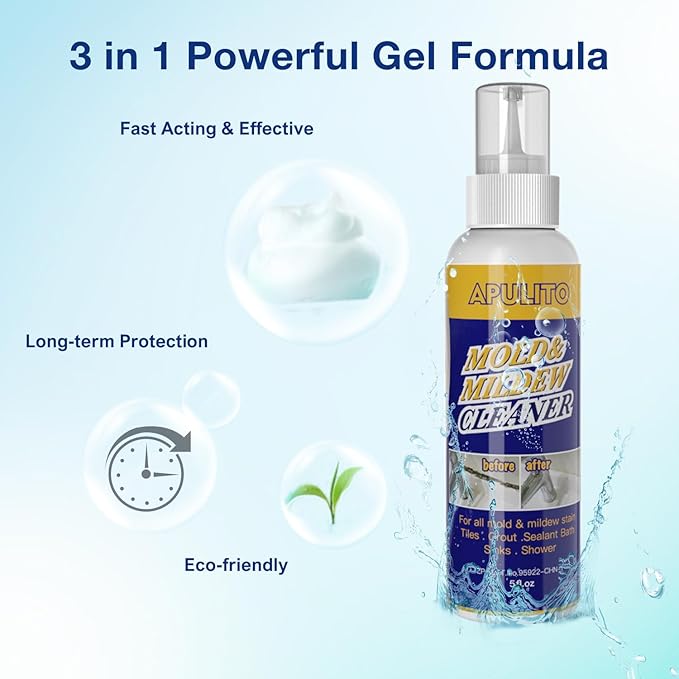 APULITO Household Cleaner Gel for Bathroom Shower Tile Kitchen Sink (Pack of 3)