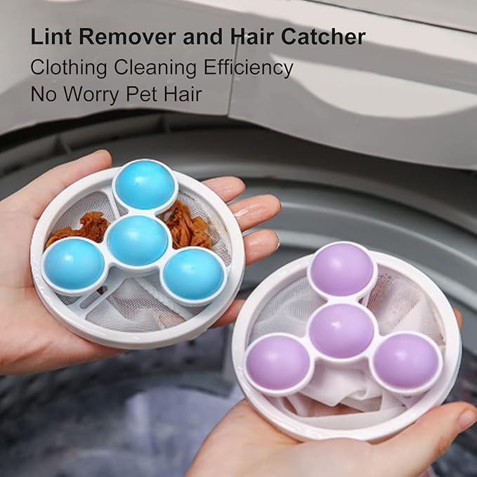 OKAKA Hair Filter Bag Lint Catcher for Washing Machine Pet Hair Catcher 4 Pack