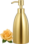 304 Stainless Steel Soap Dispenser 16oz Rust-Proof Liquid Soap Pump Bottle for Kitchen or Bathroom Countertop Hand Dish Lotion Leak-Proof (Polished Gold)