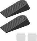 Rubber Small Door Stopper Wedge – 2 Pack Black Door Stoppers Wedge for Bottom Doorstop,Door Stop for Heavy Duty Doors with Self Adhesive Holder Ideal for Homes, Schools, Offices, Workshops