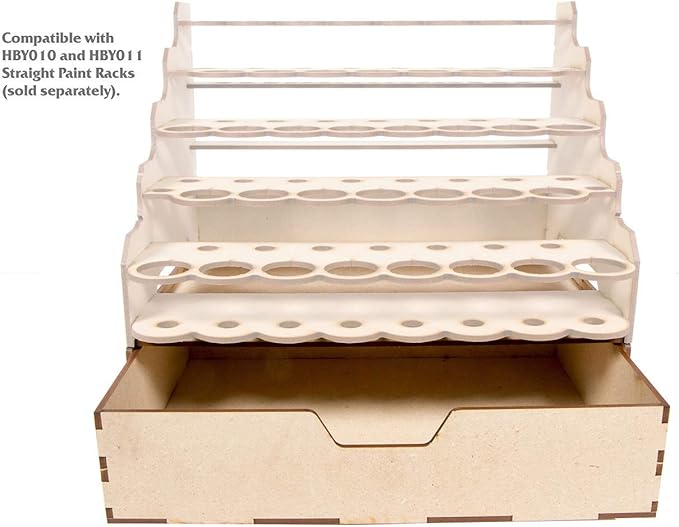 The Broken Token Modular Paint Rack - Single Straight Drawer Organizer for Paint Bottles, Pots, and Brushes - Expands Storage, Elevates Racks - Customize Your Pieces with Easy Organization & Access