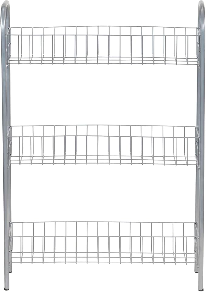 Household Essentials Slim Storage Cart, 3 Shelf Storage Cart with Wheels, Perfect for Laundry Rooms, Bathrooms, Pantries, Kitchens and More