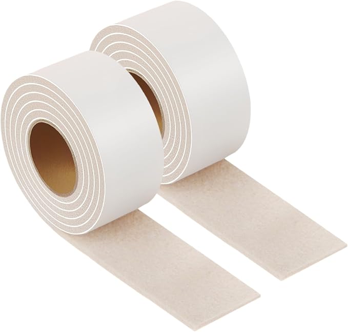 Felt Strips with Adhesive Backing – Furnigear Heavy Duty Cuttable Felt Tape Roll Furniture Pads for Chair Legs - Protecting Hardwood Floors, Chair Wall Protector (Beige, 40 x 2 x 0.14 Inch)