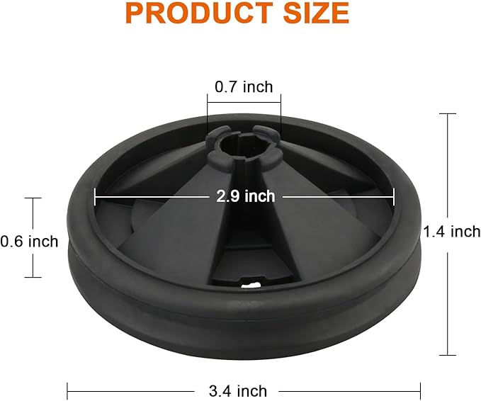 2Pcs 3 3/8" Garbage Disposal Splash Guard, Quiet Garbage Disposal Rubber Drain Insert, Sink Splash Guard QCB-AM Replacement for InSinErator Evolution Series, Removable Garbage Disposal Parts