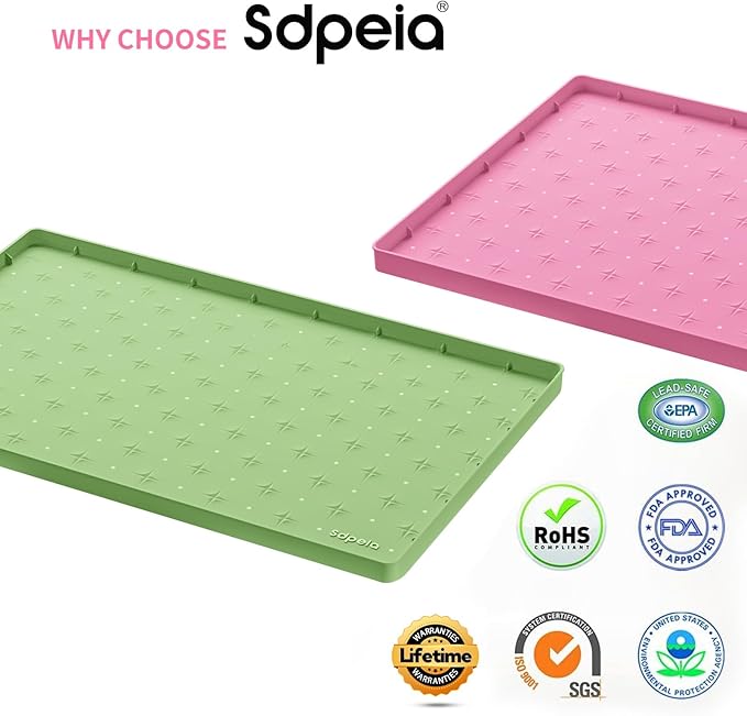 Sdpeia Under Sink Mat 31"×22" Waterproof Silicone Cabinet Liner & Sink Protector for Kitchen & Bathroom, Multi-Purpose Organizers Tray for Pets, Laundry, Cat Litter Mat