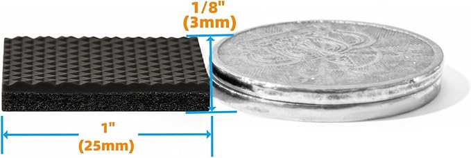 Furnigear Non Slip Furniture Pads - Self Adhesive Rubber Anti Skid Pads Grippers Rubber Chair Feet Furniture Pads for Hardwood Floors -Protectors for Furniture Table Legs Anti Slip 108 Pcs 1" Square