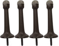 QCAA Solid Brass Heavy Door Stop, Arrow Base Stop, 3-1/4", Matte Black with Grey Tip, 4 Pack