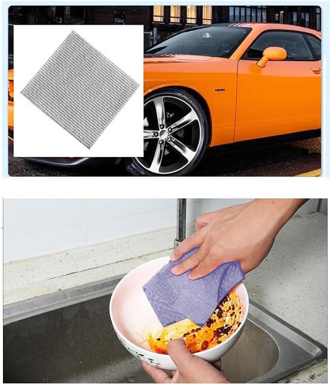 Reusable Cleaning Cellulose Sponge Cloths Absorbent Wipes Clean Kitchen Car Dish Eco-Friendly Dishcloth Hand Towel Auto - 1pack (5pcs)