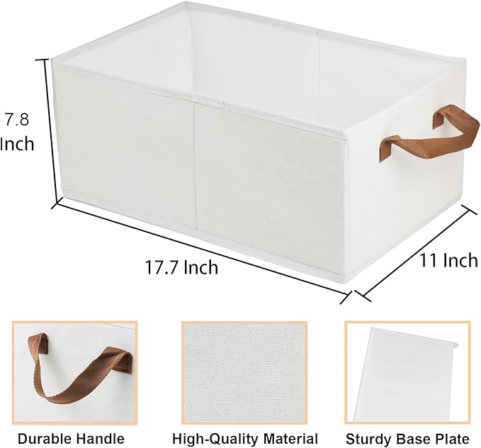 Pack of 3 Large Capacity Storage Bins Closet Organizer System, Sturdy Foldable Storage Boxes for Organizing Clothing, Sheets, Toys, Books - Shelf Organizer Shelves Basket Storage Bin