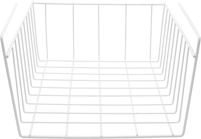 YBM Home Under Shelf Wire Basket Storage Organizer for Kitchen Pantry - Hanging Storage Cabinet Organizer Rack Adds Extra Storage Space Underside the Shelf (1, Medium)