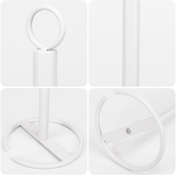 NearMoon Bath Toilet Paper Holder Stand, Freestanding Tissue Paper Storage with Reserve, Space Toilet 4 Rolls Holder for Bathroom/Kitchen Countertop-All Metal (2 Pack, White)