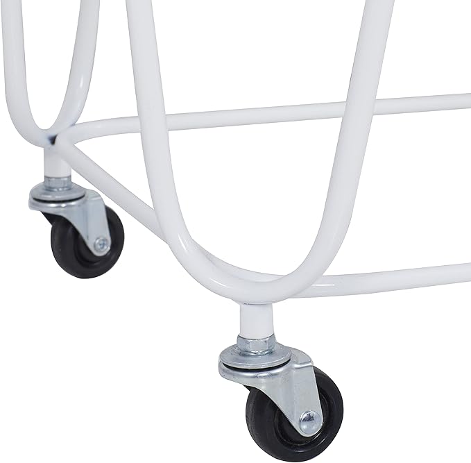 Deco 79 Metal Round Storage Cart with Wheels, 18" x 18" x 24", White