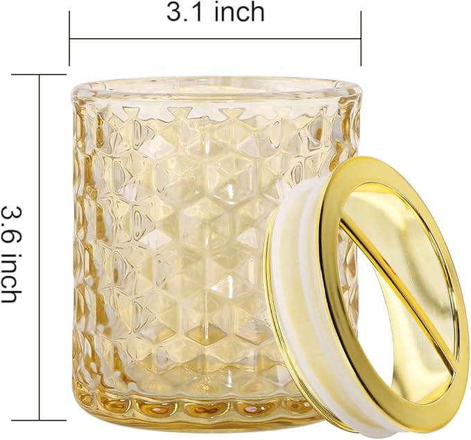 2pcs Amber Glass Toothbrush Holder, Bathroom Tumbler Cup and Toothpaste Holder Set, Gold Toothbrush Holders with Divider, Bathroom Tooth Brush Cup Organizer for Brushes,Toothpaste and Razor