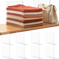 Lebouri Shelf Dividers for Closet Organization: 12" Tall x 10" Deep Acrylic Closet Shelf Dividers for Clothes Sweater Purse - Free Standing Clear Separators for Shelves