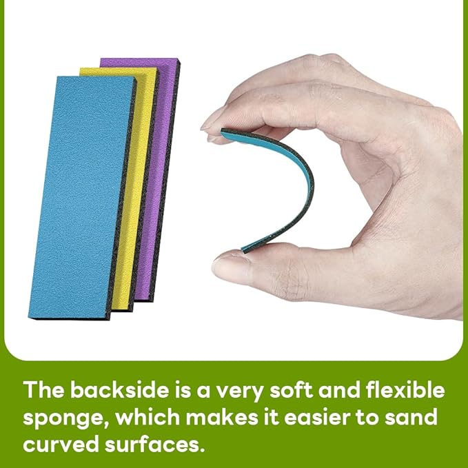 stedi Sanding Sponge for Model Gundam Building, Hobby Model Tools Hand Sanding Block Waterproof Wet Dry Reuse 400 to 1200 Grit Sandpaper, 30 Sheets
