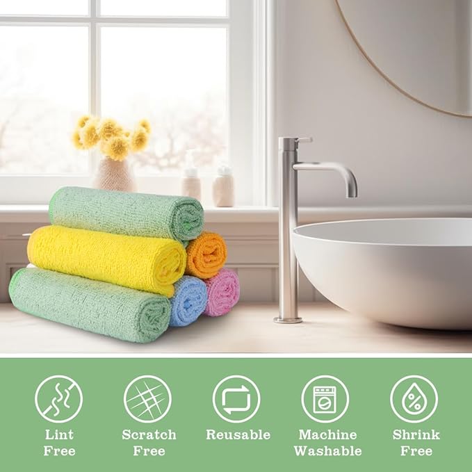 Washcloths - 20 Pack - Face Towels (12" x 12"), Highly Soft Wash Cloths and Hand Towels, Fast Drying Multi-Purpose Microfiber Cleansing Cloths for Bathroom, Hotel, Spa, and Salon - Multicolor