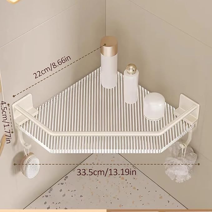 Shower Corner Caddy , 2 Pack 12" Brushed 304 Stainless Steel Organizer for Bathroom,Kitchen & Balcony, Floating Shower Wall Shelf Bath Basket Rack Heavy Duty 2 Pack (Gold,Acrylic)