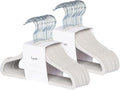 3 Sprouts Velvet Baby Hangers - Non-Slip Hanger for Infant, Toddler, Baby Clothes - Closet Kids Hangers with Slim Design, Nordic Colors (Gray - Pack of 30, Pack of 30)