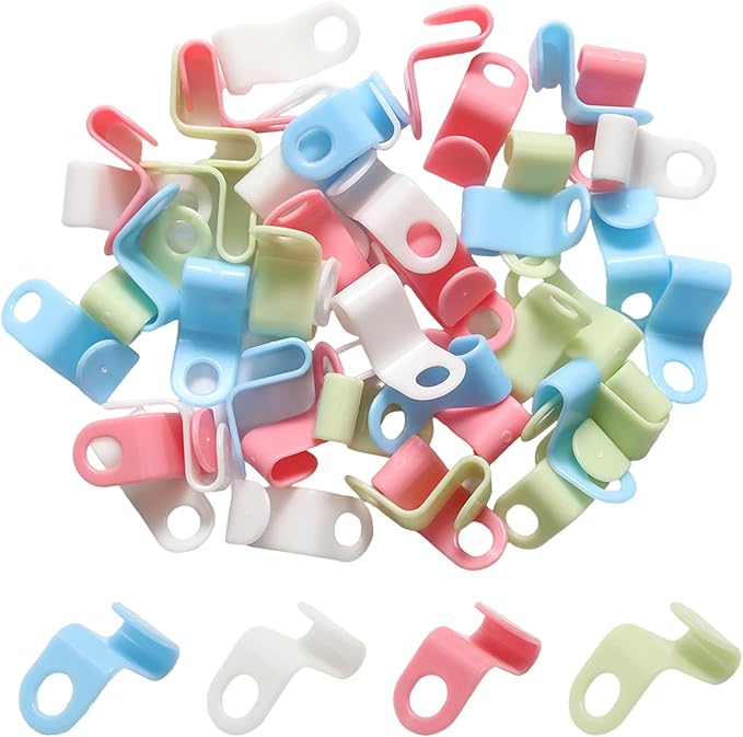 48 Pcs Multicolored Space Saving Hanger Connector Hooks, Connector Hooks Stacking Extender, Plastic Organizer for Closet Storage/College Dorm Rooms
