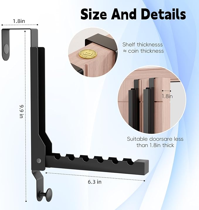 4 Pack Over The Door Hanger Folding Clothes Drying Rack, Folding Hanging Coat Rack for Indoor Laundry Room Compact Small Space Foldable Portable Clothing Hanger Hook Collapsible (Black-4(Upgraded))