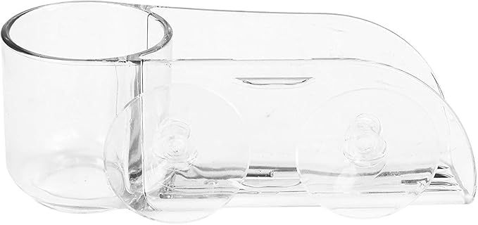 Spectrum 10950 Royo Suction Sink Sponge Center & Scrub Brush Holder, For Organization of Kitchen Tools and Storage, Clear