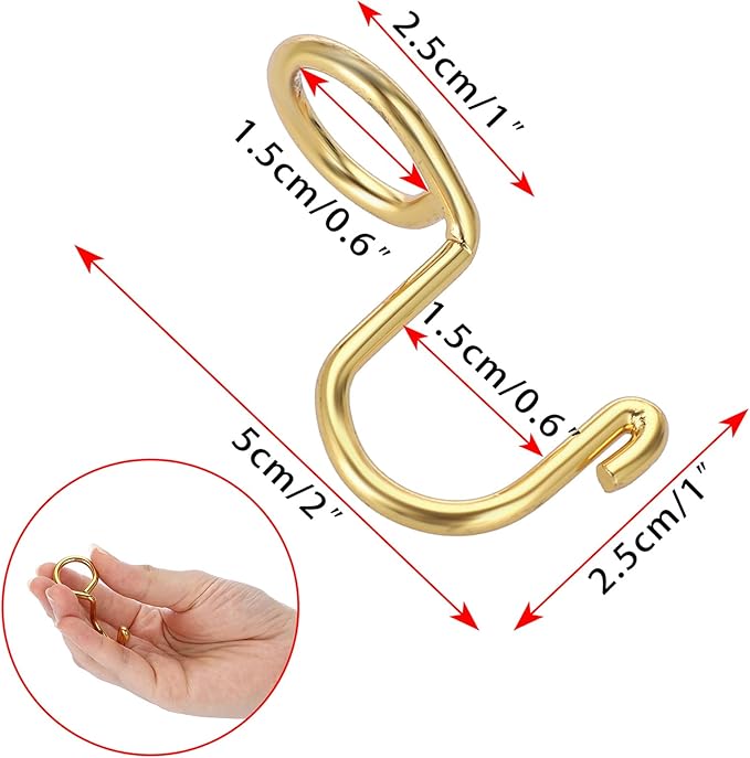 Sumnacon Gold Metal Hanger Extender Hooks - 30 Pcs Mini Cascading Hooks for Velvet & Wooden Hangers, Hat Bag