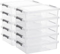 Citylife 10 PCS Plastic Storage Bins with Latching Lids Portable Project Case Clear File Box Stackable Storage Containers for Organizing A4 Paper, Photo, Document, Scrapbook